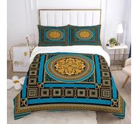 HNHDDZ Boho Bedding Set Luxury Calligraphy Moroccan Style Double Duvet Cover Set 200x200 cm, Soft Microfiber Vintage Arabic Pattern Comforter Cover with 2 Pillowcases
