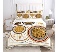 HNHDDZ Boho Bedding Set Luxury Calligraphy Moroccan Style Double Duvet Cover Set 200x200 cm, Soft Microfiber Vintage Arabic Pattern Comforter Cover with 2 Pillowcases