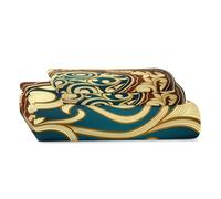 HNHDDZ Luxury Calligraphy Bedding Set, Boho Moroccan Style Duvet Cover Set 200x200 cm, Soft Microfiber Comforter Cover with 2 Pillowcases, Vintage Arabic Pattern Bedding Double