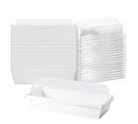 Hniuyun 50Pack Paper Charcuterie Boxes with Clear Lids, White Rectangle Food Containers Dessert Boxes, for Bakery, Slice Cake, Cupcake, Sandwich and Cookies (19cm)