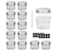 Hniuyun Glass Regular Mouth Mason Jars, Clear Glass Jars with Silver Metal Lids for Sealing (02)