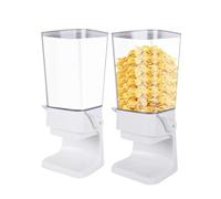 Hniuyun Modern/Minimalist 5.5L Large Cereal Containers Storage Dispenser, Dry Food Dispenser Countertop for Rice, Cornflakes, Beans, Snack, Oatmeal, Pet Food, White (2 Pcs)