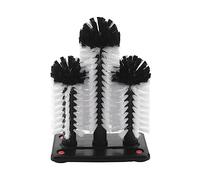 Hniuyun Water Bottle Cleaning Brush, Glass Washer with Suction Base 3 Head Bristle Brush for Long Leg Cup, Red Wine Glass, Kitchen Bar Beer Cup