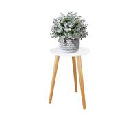 Hniuyun Wooden Plant Stand Indoor Table for Flower Pots Modern | Solid wood, water-resistant painted finish, anti-slip silicone pads, tool-free assembly, 42x28cm, for home office decor
