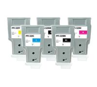 HNJFXCRO 300ml PFI 320 PFI-320 Ink Cartridge With Chip Compatible With PFI-320 PFI 320 IPF TM-200 IPF TM-205 IPF TM-300 Printers Pigment Ink Replacement(MBK BK C M Y)