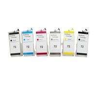 HNJFXCRO 6 Pack 130ml Refillable Ink Cartridge With ARC Chip Compatible With T610 T620 T770 T790 T1100 MFP T1120 T1200 T1300 T2300