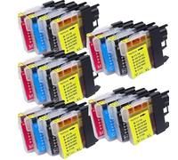 HNJFXCRO Ink Cartridge Compatible With LC980BK LC1100BK LC985BK LC990BK DCP-385C 387C DCP-195C 585CW 375CW MFC-990CW 6490CW 490CW 5890CN J615W(5SET)