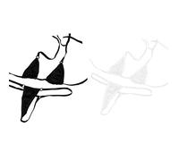 HNJZX Micro Bikini Unlined G String See Through Sexy Tiny String Bikini Sets Two (Black + White)