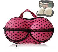HNJZX Travel Organizer Bra and Underwear Zip Bag，Portable Bra Storage Case with Net Traveling Lingerie Organizer Bag for Luggage Women Bras Bikin (Rose red)