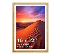 HNK 30 X 40cm Picture Frame Engineered Wood and Plexiglass, 16 X 12 Inch Picture Frame Dual Orientation Landscape or Portrait, 30x40 Picture Frames Wall Hanging Display Photos for Home (Oak)