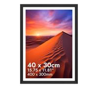 HNK 30 X 40cm Picture Frame Engineered Wood and Plexiglass, 300x400mm Picture Frame Dual Orientation Landscape or Portrait, 30x40 Picture Frames Wall Hanging Display Photos Home Decor (Black)