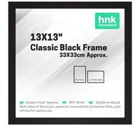 HNK Homestore Classic Picture Poster Frame, 13X13" Black, Wood Finish, Square, 13X13 inches