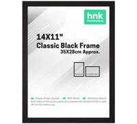 HNK Homestore Classic Picture Poster Frame, 14X11" Black, Wood Finish, Portrait/Landscape, 35X28cm