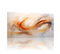 HNKDKJ Abstract Canvas Poster Orange Clouds Modern Artwork Contemporary Wall Decor Framed Wall Art Panel 50x90cm/20x35inch -Inner-Frame