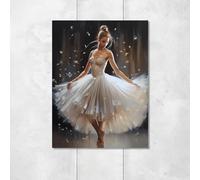 HNKDKJ Abstract Dancing Girl Canvas Wall Art for Living Room Ballerina Canvas Painting Modern White Wall Art Contemporary Wall Decor for Girls Room Dance Studio Decoration -N30p16-16x20inch