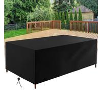HNKDKJ Covers for Outdoor Furniture 270x200x80cm/LxWxH Waterproof Garden Furniture Covers Rectangular Tear-Resistant Polyester Dustproof Anti-Uv Outdoor Table Covers Patio Furniture Covers-Black