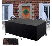 HNKDKJ Garden Furniture Cover Waterproof 200x50x40cm/LxWxH Heavy Duty 420D Oxford Fabric Outdoor Patio Table Covers Waterproof Dust-proof,Anti-UV Outdoor & Indoor Rattan Furniture Covers-Black