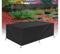 HNKDKJ Garden Furniture Covers 240x75x85cm(LxWxH) Patio Set Cover Waterproof Rattan Sofa Table Chair Set Cover Anti-UV Garden Table Cover Windproof Rectangular Rattan Garden Furniture Covers-Black