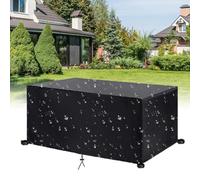HNKDKJ Garden Furniture Set Covers 130x65x100cm(LxWxH) Garden Table Covers Cube/Rectangular Patio Furniture Covers Outdoor Chair and Table Set Rattan Sofa Cover Waterproof Protective Cover-Black