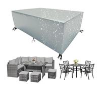 HNKDKJ Garden Table Covers Waterproof Garden Furniture Set Covers 220x115x75cm/LxWxH 420D Heavy Duty Oxford Fabric Outdoor Rattan Sofa Cover Garden Furniture Cover Patio Furniture Cover Silver