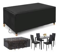 HNKDKJ Tarpaulin Covers for Garden Furniture Patio Furniture Cover, 290x95x55cm/LxWxH Weather Resistant Patio Table Cover for Outdoor Patio Furniture Rectangular 420D Oxford Fabric Garden Table Cover