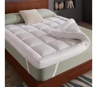 HNL® Luxury Hotel-Quality Mattress Topper Kingsize Bed | 10cm Extra Thick Microfiber King Mattress Topper with Elastic Corner Straps Deep Cooling King Bed Toppers | Soft, Breathable & Machine Washable