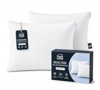 HNL® Pillow Protectors Pack of 2 - Breathable Zipped Pillow Covers, Soft Pillowcase Protectors, Feather Proof & Anti-Allergy, UK Standard Size (Cooling Pillow Protector, Pack of 2)