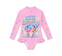 HNLAZJL Girls 67 Meme One Piece Swimsuit Swimwear Six Seven Pattern Rash Guard Bathing Suit for Kids 5-12 Years