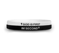 HNLUGF GOD IS FIRST Bracelet for Men Women, Im Second, Christian Rubber Bracelet, Inspirational Bible Verse Bracelets, Unique Gift for Christians Seeking Daily Encouragement, One Size, Rubber, no