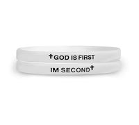 HNLUGF GOD IS FIRST Bracelet for Men Women, Im Second, Christian Rubber Bracelet, Inspirational Bible Verse Bracelets, Unique Gift for Christians Seeking Daily Encouragement, One Size, Rubber, no