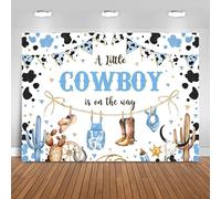Hnmdmyi 10x6.5FT Baby Shower Backdrop Blue A Little Cowboy is on The Way Wild West Western Rodeo Cow Country Photography Background Newborn Baby Shower Party Decorations Banner Photo Booth Props