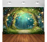 Hnmdmyi 10x6.5FT Enchanted Forest Backdrop Fantasty Wonderland Woodland Butterfly Flowers Tree Photography Background Princess Birthday Party Newborn Baby Shower Decorations Banner Photo Booth Props