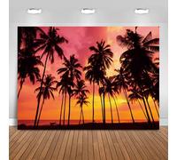 Hnmdmyi 10x8FT Beach Backdrop Summer Seaside Sunset Tropical Palm Trees Photography Backdrop Wedding Baby Shower Birthday Hawaiian Aloha Luau Party Decorations Banner Photo Booth Props
