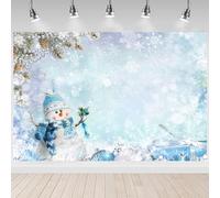 Hnmdmyi 5x3FT Christmas Backdrop Winter Snowman Snowflake Snow Scene Photography Background Family Kids Holiday Christmas New Year Party Decorations Banner Photo Booth Props