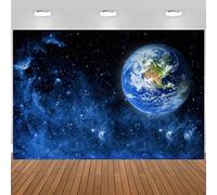 Hnmdmyi 5x4FT Space Backdrop Universe Outer Space Galaxy Stars Earth Photography Background Cosmos Planet Themed Birthday Party Baby Shower Decorations Banner Photo Booth Props
