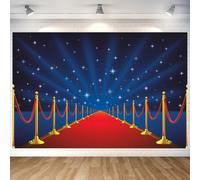 Hnmdmyi 6x4FT Red Carpet Backdrop Sparkle Stars VIP Guests Award Ceremony Photography Background Celebrity Event Movie Night Graduation Prom Wedding Birthday Party Decorations Photo Booth Props