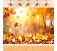 Hnmdmyi 7x5FT Fall Backdrop Autumn Forest Scenery Maple Leaves Photography Background Birthday Baby Shower Thanksgiving Day Harvest Party Decorations Banner Photo Booth Props