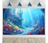 Hnmdmyi 7x5FT Under The Sea Backdrop Underwater World Blue Ocean Coral Reef Aquarium Photography Background Baby Shower Kids Boys Girls Birthday Party Decorations Banner Photo Booth Props