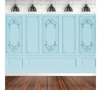 Hnmdmyi 7x5FT Vintage Room Inside Backdrop Light Blue European Frame Modern House French Castle Cementery Wall Photography Background Kids Birthday Adult Portrait Photoshoot Photo Booth Props
