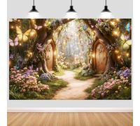 Hnmdmyi 8x6FT Enchanted Forest Backdrop Magic Garden Wonderland Floral Butterfly Photography Background Princess Girls Birthday Party Baby Shower Decorations Banner Photo Booth Props