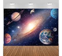 Hnmdmyi 8x6FT Space Backdrop Universe Outer Space Starry Galaxy Nebula Photography Background Kids Boys Girls Planet Theme Birthday Party Cake Table Decorations Banner Photo Booth Props