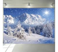 Hnmdmyi 8x6FT Winter Backdrop Snow Mountain Forest Snowflakes Sunshine Blue Sky Nature Landscape Photography Background Family Kids Christmas Holiday New Year Party Decorations Photo Booth Props