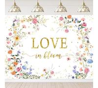 Hnmdmyi 9x6FT Wedding Backdrop Love in Bloom Colorful Wildflower Photography Background Bridal Shower Engagement Wedding Party Decorations Banner Photo Booth Props