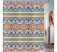 Hnmdmyi Boho Shower Curtain 90x180, Colorful Geometric Bohemain Floral Moroccan Tribal Modern Farmhouse Bathroom Curtains with Hooks Waterproof Polyester Fabric Washable Bath Curtains for Wet Room
