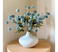 HNNFMY 5PCS Artificial Flowers 51cm Long Faux Silk Pompon Mums Flower Bulk, Silk Small Mini Chrysanthemum For DIY Champagne Wedding Centerpieces Floral Arrangements Vase Fillers(Blue)