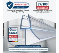 Hnnhome 100Cm Rubber Plastic Bath Shower Screen Seal Strip For 6-8mm Straight Glass Door Up To 20mm Gap