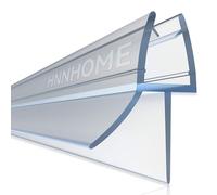 HNNHOME Bath Shower Screen Door Seal Strip for 4-6mm Glass Up to 12mm Gap (Curved)