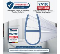 Hnnhome Bath Shower Screen Door Seal Strip Straight For 4-6mm Glass Up To 7mm Gap