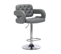 Hnnhome Mercury Pu Swivel Faux Leather Breakfast Kitchen Bar Stool Pub Barstool (Light Grey)