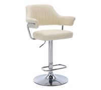 Hnnhome Modern Emper Padded Swivel Faux Leather Breakfast Kitchen Bar Stool Pub Barstool (Cream)